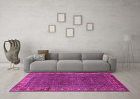 Machine Washable Persian Pink Traditional Rug, wshtr1384pnk