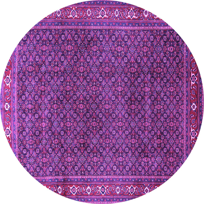 Round Persian Purple Traditional Rug, tr1384pur