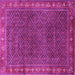 Square Machine Washable Persian Pink Traditional Rug, wshtr1384pnk