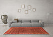 Machine Washable Persian Orange Traditional Area Rugs in a Living Room, wshtr1384org