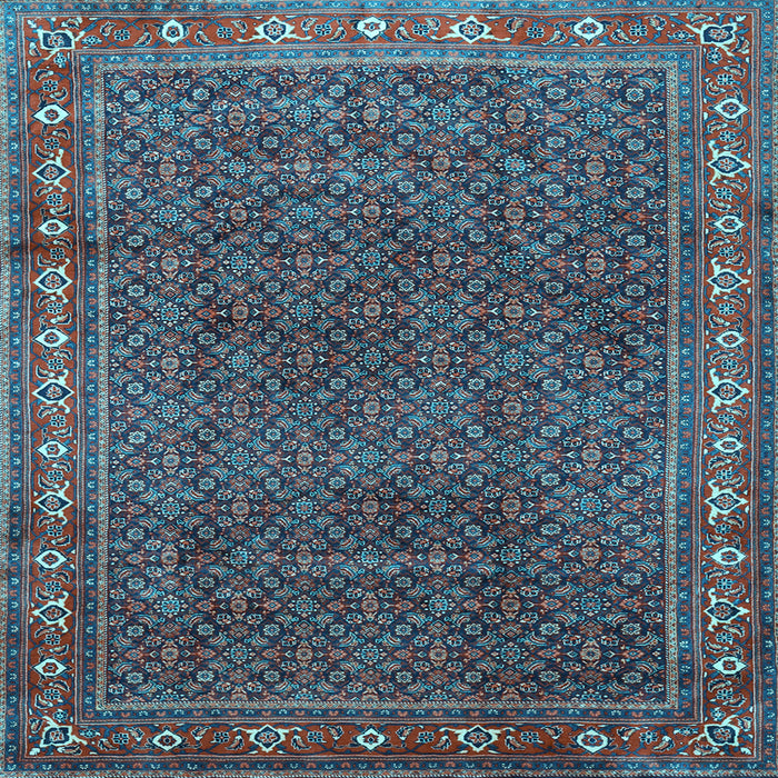 Square Machine Washable Persian Light Blue Traditional Rug, wshtr1384lblu