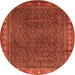 Square Persian Orange Traditional Rug, tr1384org