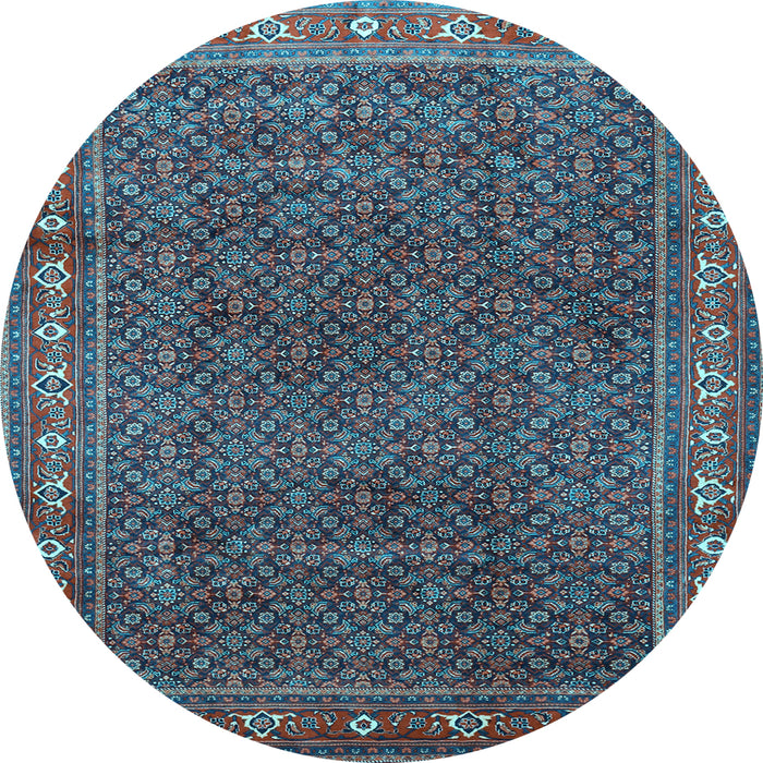 Round Persian Light Blue Traditional Rug, tr1384lblu