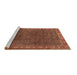 Sideview of Machine Washable Persian Brown Traditional Rug, wshtr1384brn