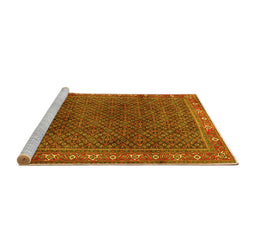 Sideview of Machine Washable Persian Yellow Traditional Rug, wshtr1384yw