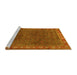 Sideview of Machine Washable Persian Yellow Traditional Rug, wshtr1384yw