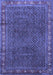 Machine Washable Persian Blue Traditional Rug, wshtr1384blu