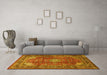 Machine Washable Persian Yellow Traditional Rug in a Living Room, wshtr1385yw