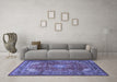 Machine Washable Persian Blue Traditional Rug in a Living Room, wshtr1385blu