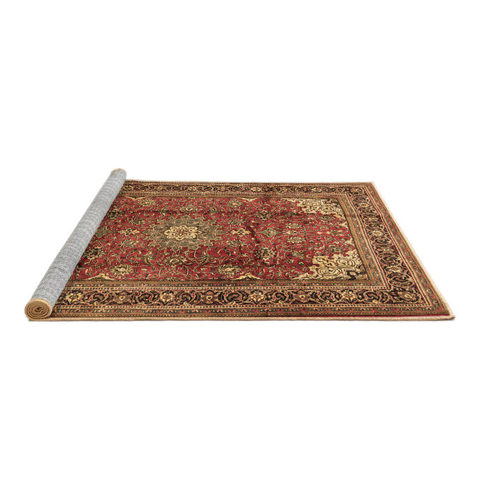 Sideview of Machine Washable Persian Brown Traditional Rug, wshtr1385brn