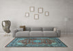 Machine Washable Persian Light Blue Traditional Rug in a Living Room, wshtr1385lblu