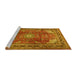 Sideview of Machine Washable Persian Yellow Traditional Rug, wshtr1385yw