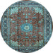 Round Persian Light Blue Traditional Rug, tr1385lblu