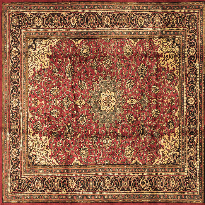 Square Machine Washable Persian Brown Traditional Rug, wshtr1385brn