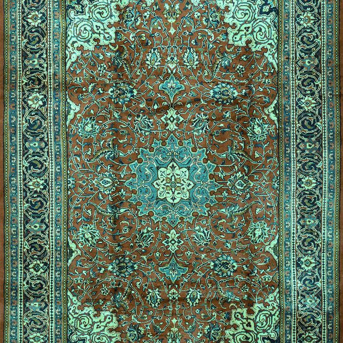 Machine Washable Persian Turquoise Traditional Area Rugs, wshtr1385turq
