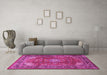 Machine Washable Persian Pink Traditional Rug in a Living Room, wshtr1385pnk