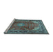 Sideview of Machine Washable Persian Light Blue Traditional Rug, wshtr1385lblu