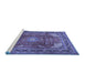 Sideview of Machine Washable Persian Blue Traditional Rug, wshtr1385blu