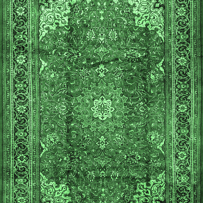 Machine Washable Persian Emerald Green Traditional Area Rugs, wshtr1385emgrn