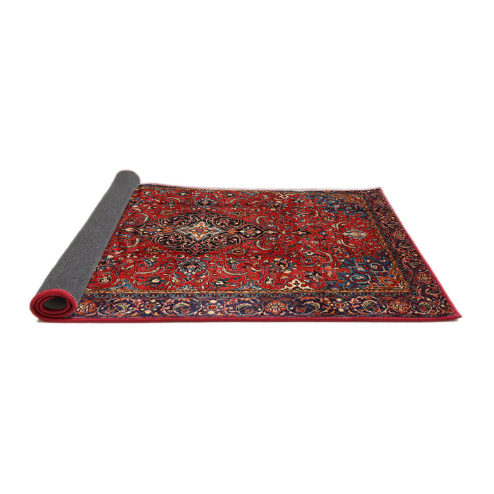 Sideview of Traditional Cranberry Red Medallion Rug, tr1386