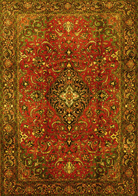 Medallion Yellow Traditional Rug, tr1386yw