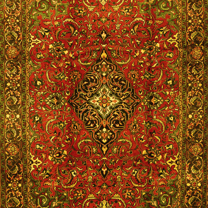 Medallion Yellow Traditional Rug, tr1386yw
