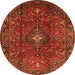 Machine Washable Medallion Orange Traditional Area Rugs, wshtr1386org