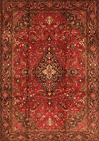 Medallion Orange Traditional Rug, tr1386org