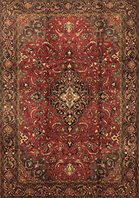 Medallion Brown Traditional Rug, tr1386brn