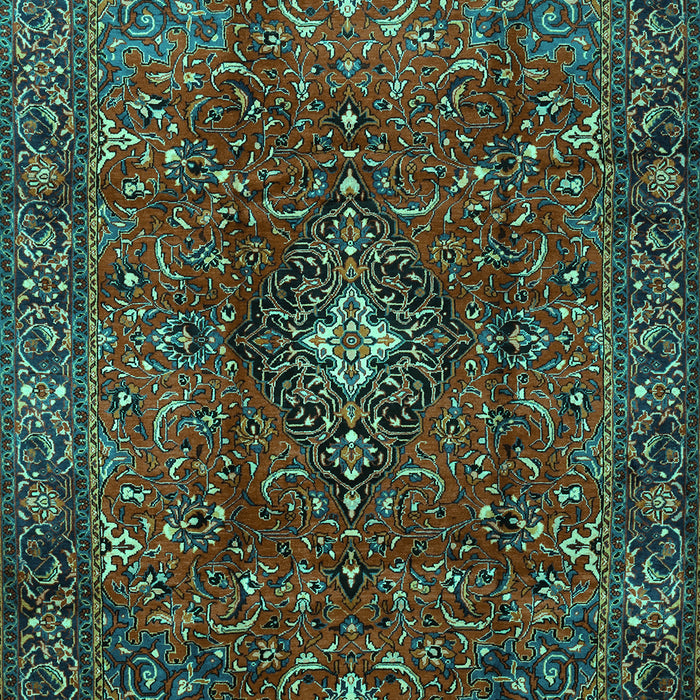Medallion Turquoise Traditional Rug, tr1386turq