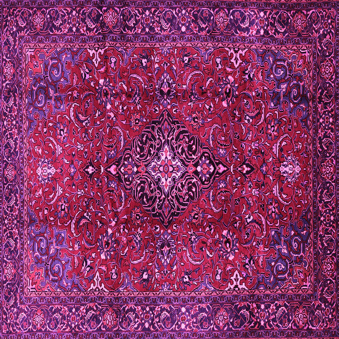 Square Medallion Pink Traditional Rug, tr1386pnk