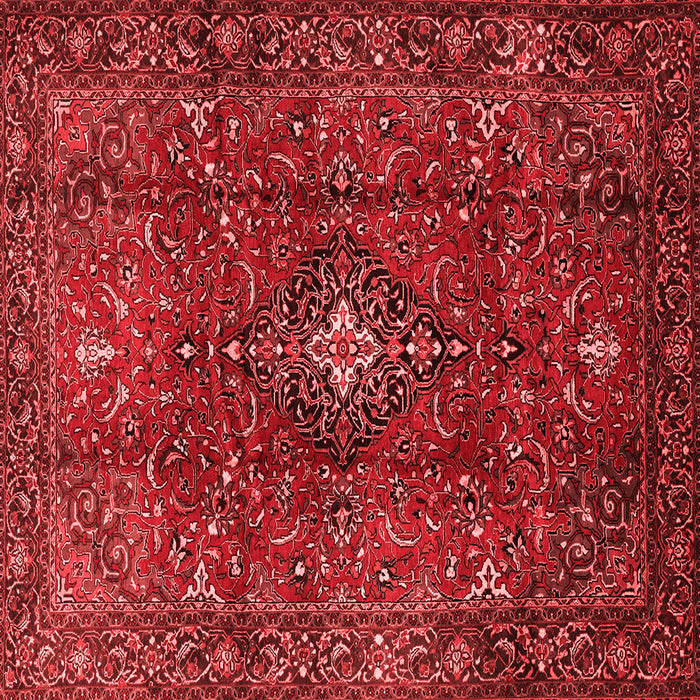 Machine Washable Medallion Red Traditional Rug, wshtr1386red