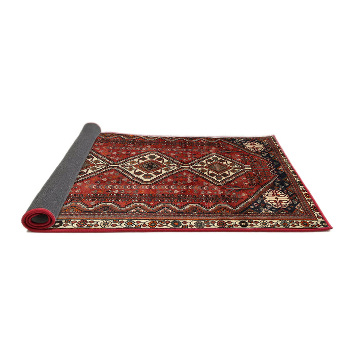 Sideview of Traditional Crimson Red Persian Rug, tr1387