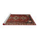 Sideview of Machine Washable Traditional Crimson Red Rug, wshtr1387