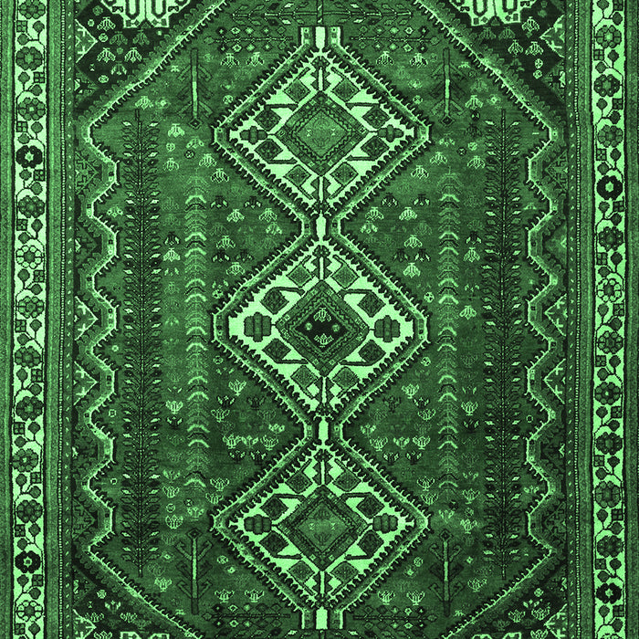 Machine Washable Persian Emerald Green Traditional Area Rugs, wshtr1387emgrn