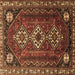 Square Persian Brown Traditional Rug, tr1387brn