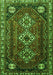 Serging Thickness of Machine Washable Persian Green Traditional Area Rugs, wshtr1387grn