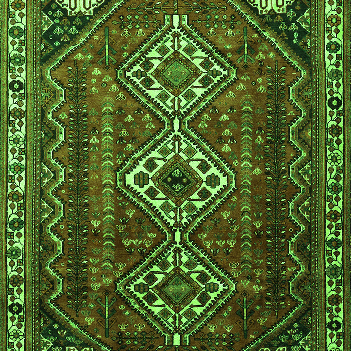 Serging Thickness of Machine Washable Persian Green Traditional Area Rugs, wshtr1387grn