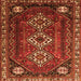 Round Machine Washable Persian Orange Traditional Area Rugs, wshtr1387org