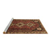 Sideview of Machine Washable Persian Brown Traditional Rug, wshtr1387brn