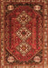 Serging Thickness of Machine Washable Persian Orange Traditional Area Rugs, wshtr1387org