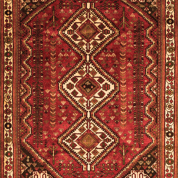 Serging Thickness of Machine Washable Persian Orange Traditional Area Rugs, wshtr1387org