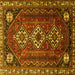 Square Machine Washable Persian Yellow Traditional Rug, wshtr1387yw