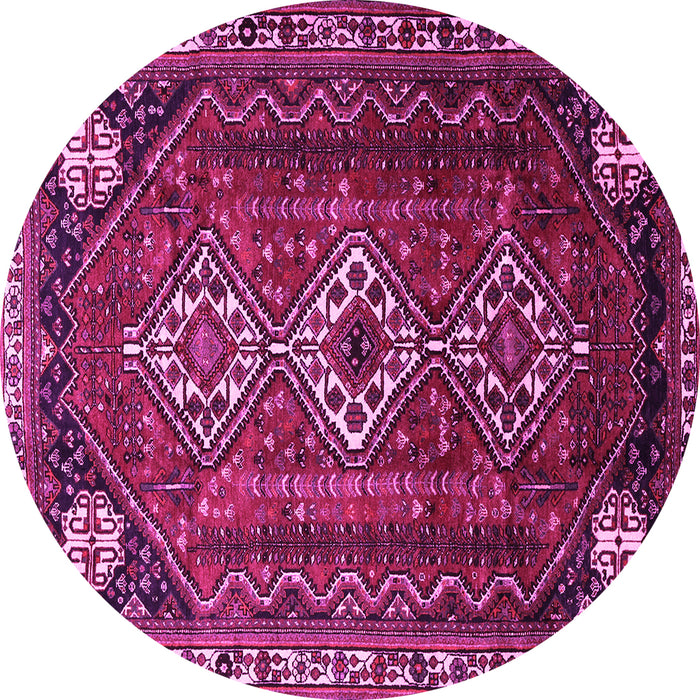 Round Persian Pink Traditional Rug, tr1387pnk