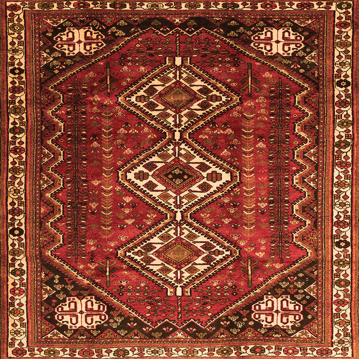 Serging Thickness of Persian Orange Traditional Rug, tr1387org