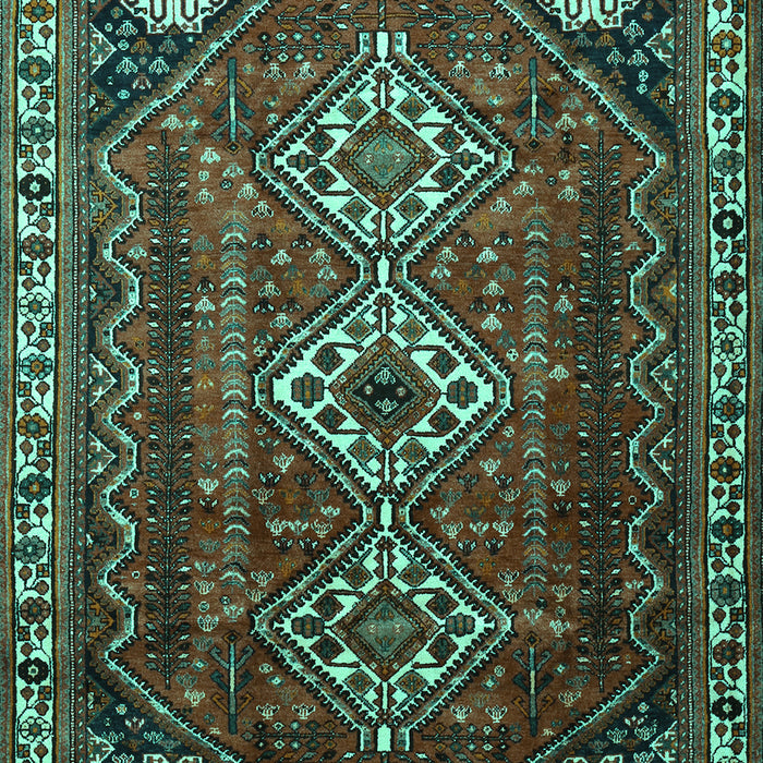Machine Washable Persian Turquoise Traditional Area Rugs, wshtr1387turq