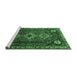 Sideview of Machine Washable Persian Emerald Green Traditional Area Rugs, wshtr1387emgrn