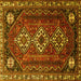 Square Persian Yellow Traditional Rug, tr1387yw
