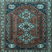 Square Machine Washable Persian Light Blue Traditional Rug, wshtr1387lblu