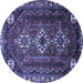 Round Persian Blue Traditional Rug, tr1387blu